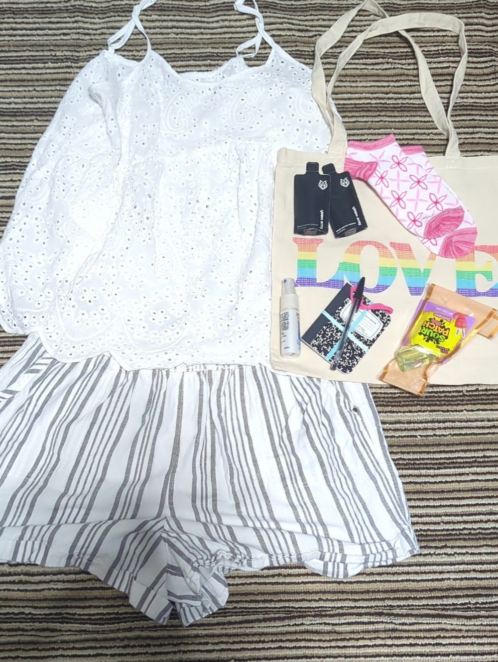 #0190 Julie And Joy Eyelet Top Combo